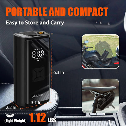 AVID POWER Cordless Portable Tire Inflator - 4500mAh Air Compressor for Cars, Motorcycles, Bicycles & Inflatables with Smart Modes & 12V DC Adapter